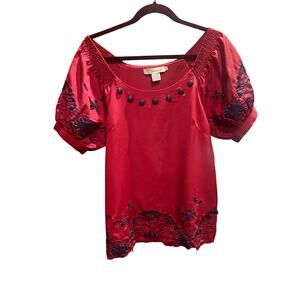 Zoompy Paris top women’s burgundy navy pattern Small